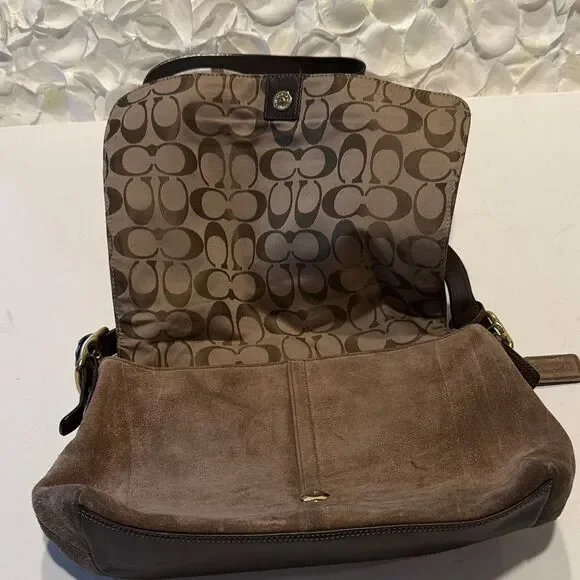 Coach vintage Dark Brown Suede Shoulder Bag - Picture 2 of 6